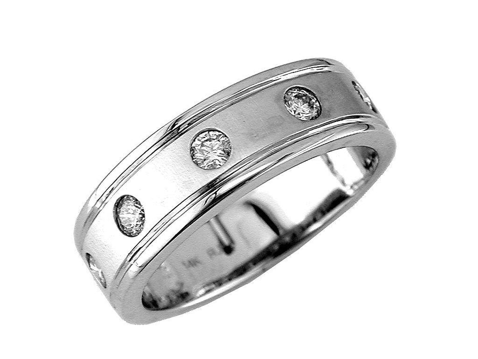 Men's White Diamond Ring (0.50 CT) in 14K White Gold