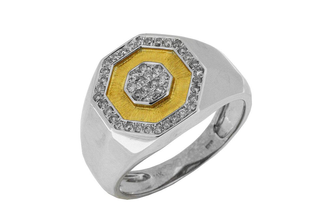 Men's White Diamond Ring (0.33 CT) in 14K White Gold