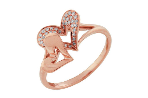 White Diamond Heart Ring (0.18 CT) in 14K Rose Gold