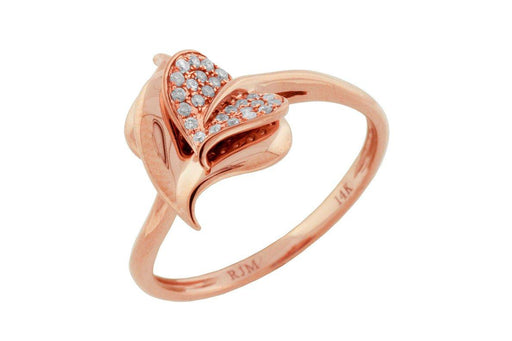 White Diamond Heart Ring (0.12 CT) in 14K Rose Gold