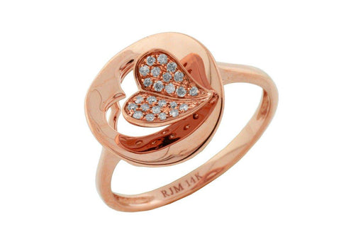 White Diamond Heart Ring (0.11 CT) in 14K Rose Gold