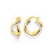 14k Two Tone Gold Earrings in Fancy Double Twist Style