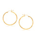 14k Yellow Gold Fancy Diamond Cut Slender Large Hoop Earrings (30mm Diameter)