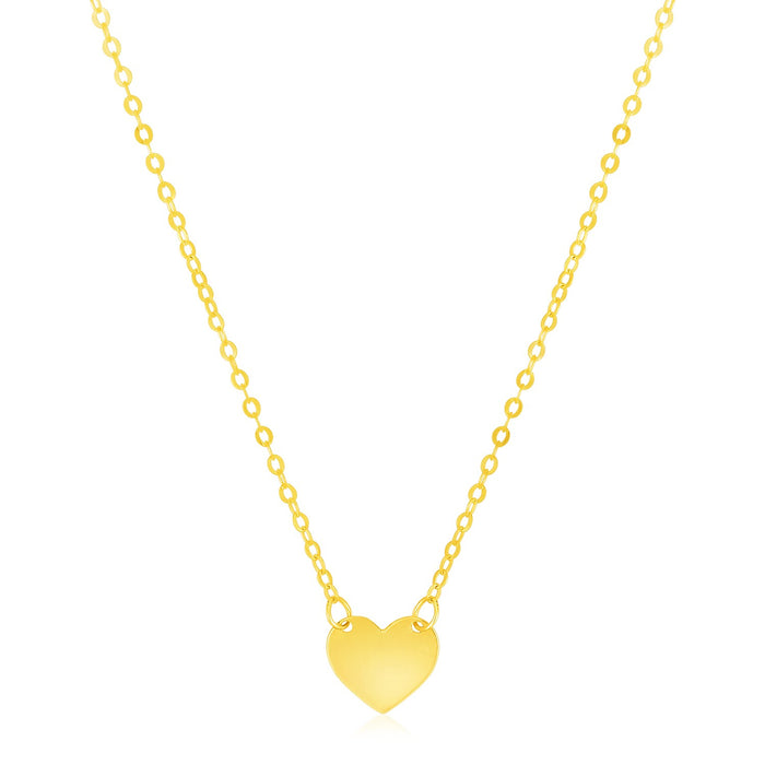 14k Yellow Gold Polished Mini Heart Necklace