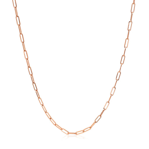 14k Rose Gold Adjustable Paperclip Chain 1.5mm