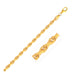 4.0mm 10k Yellow Gold Solid Diamond Cut Rope Bracelet