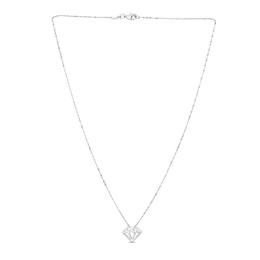 Diamond Symbol Pendant in 14k White Gold