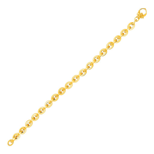 Shiny Oval Link Bracelet in 14k Yellow Gold