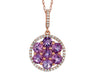 Amethyst and White Diamond Pendant (1.91 CT) in 14k Rose Gold 