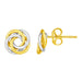 14k Two-Tone Gold Love Knot Stud Earrings
